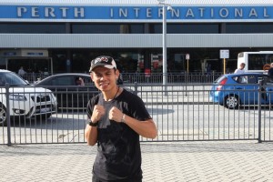 WBA Super World Featherweight Champion Chris “The Dragon” John has arrived into Perth, Australia